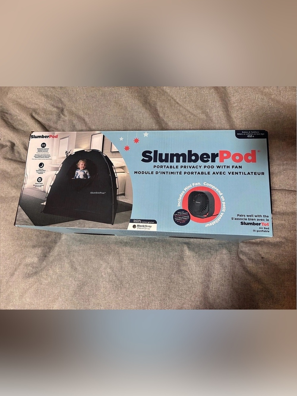 SlumberPod Portable Privacy Pod with Fan Black Privacy Pod with Fan